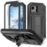 For iPhone 16e Sliding Camera IP68 Waterproof Holder Phone Case(Black)