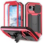 For iPhone 16e Sliding Camera IP68 Waterproof Holder Phone Case(Red)