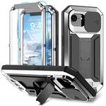 For iPhone 16e Sliding Camera IP68 Waterproof Holder Phone Case(Silver)