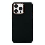 For iPhone 13 Pro Litchi Texture TPU Phone Case(Black Orange)