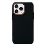 For iPhone 11 Pro Max Litchi Texture TPU Phone Case(Black Orange)