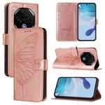 For Umidigi G100 Pro Embossed Butterfly Leather Phone Case(Rose Gold)