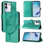 For vivo Y29 4G Global Embossed Butterfly Leather Phone Case(Green)