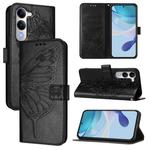 For vivo Y29S 5G / Y04 4G Global Embossed Butterfly Leather Phone Case(Black)