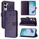 For vivo Y29S 5G / Y04 4G Global Embossed Butterfly Leather Phone Case(Dark Purple)