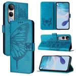 For vivo V50 Lite 5G Embossed Butterfly Leather Phone Case(Blue)