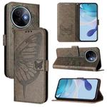 For vivo Y39 5G Global Embossed Butterfly Leather Phone Case(Grey)