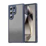 For Samsung Galaxy S24 Ultra 5G Fan Dun Series TPU Hybrid PC Frosted Phone Case(Blue)