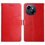 For Tecno Pop 9 4G / Spark Go 2025 4G Y-shaped Pattern Flip Leather Phone Case(Red)