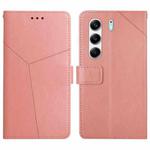 For Tecno Camon 40 Pro 5G Y-shaped Pattern Flip Leather Phone Case(Pink)