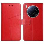 For Tecno Camon 40 Premier Y-shaped Pattern Flip Leather Phone Case(Red)