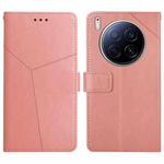 For Tecno Camon 40 Premier Y-shaped Pattern Flip Leather Phone Case(Pink)