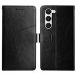 For Tecno Spark 40 Pro 4G Y-shaped Pattern Flip Leather Phone Case(Black)