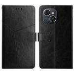 For Tecno Spark 40C Y-shaped Pattern Flip Leather Phone Case(Black)