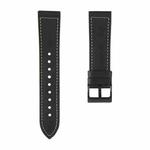 For Samsung Galaxy Watch 3 45mm TPU + Leather Watch Band(Black)