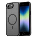 For iPhone 16e Fan Dun Series TPU Hybrid PC Frosted Magsafe Phone Case(Black)