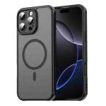 For iPhone 16 Pro Max Fan Dun Series TPU Hybrid PC Frosted Magsafe Phone Case(Black)
