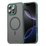 For iPhone 16 Pro Max Fan Dun Series TPU Hybrid PC Frosted Magsafe Phone Case(Green)