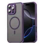 For iPhone 16 Pro Max Fan Dun Series TPU Hybrid PC Frosted Magsafe Phone Case(Purple)