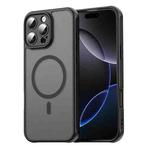 For iPhone 16 Pro Fan Dun Series TPU Hybrid PC Frosted Magsafe Phone Case(Black)