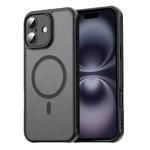 For iPhone 16 Plus Fan Dun Series TPU Hybrid PC Frosted Magsafe Phone Case(Black)