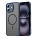 For iPhone 16 Plus Fan Dun Series TPU Hybrid PC Frosted Magsafe Phone Case(Blue)
