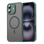 For iPhone 16 Plus Fan Dun Series TPU Hybrid PC Frosted Magsafe Phone Case(Green)