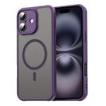 For iPhone 16 Plus Fan Dun Series TPU Hybrid PC Frosted Magsafe Phone Case(Purple)