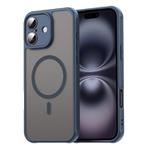 For iPhone 16 Fan Dun Series TPU Hybrid PC Frosted Magsafe Phone Case(Blue)