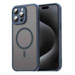 For iPhone 15 Pro Max Fan Dun Series TPU Hybrid PC Frosted Magsafe Phone Case(Blue)