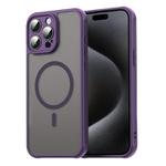 For iPhone 15 Pro Fan Dun Series TPU Hybrid PC Frosted Magsafe Phone Case(Purple)