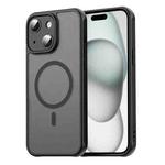 For iPhone 15 Plus Fan Dun Series TPU Hybrid PC Frosted Magsafe Phone Case(Black)
