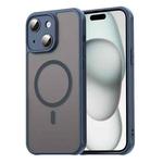 For iPhone 15 Plus Fan Dun Series TPU Hybrid PC Frosted Magsafe Phone Case(Blue)