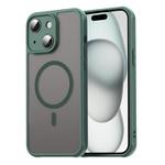 For iPhone 15 Plus Fan Dun Series TPU Hybrid PC Frosted Magsafe Phone Case(Green)