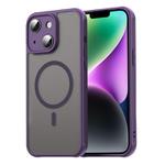For iPhone 14 Plus Fan Dun Series TPU Hybrid PC Frosted Magsafe Phone Case(Purple)