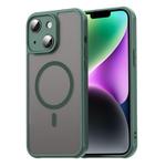 For iPhone 14 Fan Dun Series TPU Hybrid PC Frosted Magsafe Phone Case(Green)