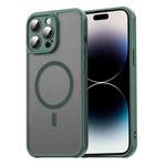 For iPhone 14 Pro Max Fan Dun Series TPU Hybrid PC Frosted Magsafe Phone Case(Green)