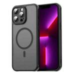 For iPhone 13 Pro Fan Dun Series TPU Hybrid PC Frosted Magsafe Phone Case(Black)
