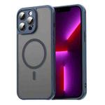 For iPhone 13 Pro Fan Dun Series TPU Hybrid PC Frosted Magsafe Phone Case(Blue)