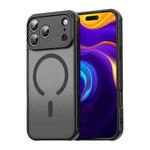 For iPhone 17 Pro Max Fan Dun Series TPU Hybrid PC Frosted Magsafe Phone Case(Black)