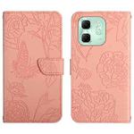 For Infinix Hot 50i 4G Skin Feel Butterfly Embossed Flip Leather Phone Case(Pink)