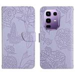 For Infinix Note 50x 5G Skin Feel Butterfly Embossed Flip Leather Phone Case(Purple)