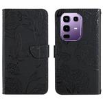 For Infinix Note 50 Pro+ 5G Skin Feel Butterfly Embossed Flip Leather Phone Case(Black)