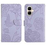 For Infinix Smart 10 4G / Tecno Pop 10 Skin Feel Butterfly Embossed Flip Leather Phone Case(Purple)
