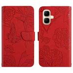 For Infinix Smart 10 4G / Tecno Pop 10 Skin Feel Butterfly Embossed Flip Leather Phone Case(Red)