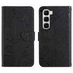 For Infinix Hot 60 4G / 60i 4G Skin Feel Butterfly Embossed Flip Leather Phone Case(Black)