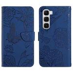 For Infinix Hot 60 4G / 60i 4G Skin Feel Butterfly Embossed Flip Leather Phone Case(Blue)