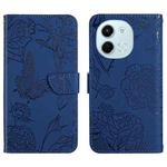 For Tecno Spark 30 5G Skin Feel Butterfly Embossed Flip Leather Phone Case(Blue)