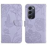 For Tecno Spark 40 Pro+ 4G Skin Feel Butterfly Embossed Flip Leather Phone Case(Purple)