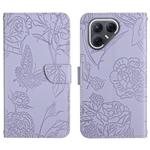 For Tecno Pova 7 Ultra 5G Skin Feel Butterfly Embossed Flip Leather Phone Case(Purple)